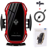 Two-Point Smart Induction Wireless Charger Car Mount 10W Fast Charge Holder for Samusng S10/10+/9/8 Note9 Iphone XS XR XS MAX Qi