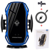 Two-Point Smart Induction Wireless Charger Car Mount 10W Fast Charge Holder for Samusng S10/10+/9/8 Note9 Iphone XS XR XS MAX Qi