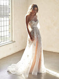 Wedding Dresses A Line One Shoulder sexy Lace 3D Flowers Wedding Gowns