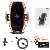 Two-Point Smart Induction Wireless Charger Car Mount 10W Fast Charge Holder for Samusng S10/10+/9/8 Note9 Iphone XS XR XS MAX Qi