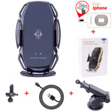 Two-Point Smart Induction Wireless Charger Car Mount 10W Fast Charge Holder for Samusng S10/10+/9/8 Note9 Iphone XS XR XS MAX Qi