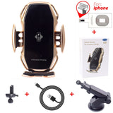 Two-Point Smart Induction Wireless Charger Car Mount 10W Fast Charge Holder for Samusng S10/10+/9/8 Note9 Iphone XS XR XS MAX Qi