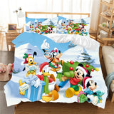 Mickey Minnie Christmas Santa Claus Bedding Set Duvet Cover Children Bed Set Queen King Siz Gift   Nightmare Before Christmas