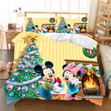 Mickey Minnie Christmas Santa Claus Bedding Set Duvet Cover Children Bed Set Queen King Siz Gift   Nightmare Before Christmas
