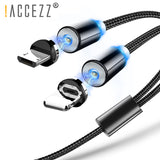 2 IN 1 Magnetic Charge Cable For IPhone XR X XS MAX Android Micro USB Type C For Redmi Huawei Xiaomi 9 Charge Cable 1.2M