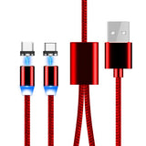 2 IN 1 Magnetic Charge Cable For IPhone XR X XS MAX Android Micro USB Type C For Redmi Huawei Xiaomi 9 Charge Cable 1.2M