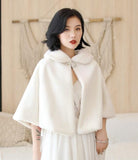 Wine Red Formal Party Evening Jackets Wraps Faux Fur cloaks Wedding