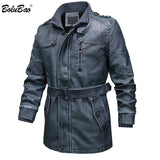 BOLUBAO Men's PU Leather Jackets Men Fashion Outdoor Locomotive Leather Jacket Winter Brand Male Faux Leather Jacket Coat