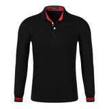 Fall Breathable Cotton Slim Polo Shirt Men Long Sleeve Fashion Collar Fitness Solid Male Golf Solid Color Workwear Customization