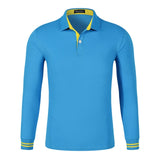 Fall Breathable Cotton Slim Polo Shirt Men Long Sleeve Fashion Collar Fitness Solid Male Golf Solid Color Workwear Customization