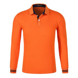 Fall Breathable Cotton Slim Polo Shirt Men Long Sleeve Fashion Collar Fitness Solid Male Golf Solid Color Workwear Customization