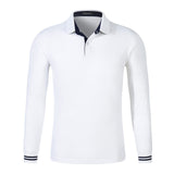 Fall Breathable Cotton Slim Polo Shirt Men Long Sleeve Fashion Collar Fitness Solid Male Golf Solid Color Workwear Customization
