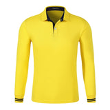 Fall Breathable Cotton Slim Polo Shirt Men Long Sleeve Fashion Collar Fitness Solid Male Golf Solid Color Workwear Customization