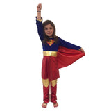 Christmas Party Girls Superman Costume Cosplay Supergirl Kids Super Hero Halloween Costume For Girls New Year Fancy Dress