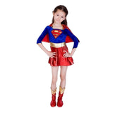 Christmas Party Girls Superman Costume Cosplay Supergirl Kids Super Hero Halloween Costume For Girls New Year Fancy Dress
