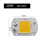 Integrated Smart IC Driver LED COB Chips High luminous flux IP65 20W 30W 50W AC110V 220-240V For DIY LED Floodlight Spotlight