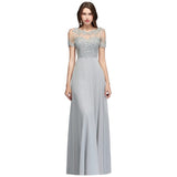 Hollow Out Short Sleeve Long Mother Of the Bride Evening Dresses