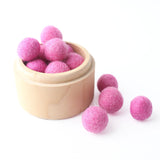 20pc 20mm Christmas Wool Felt Ball Wool Pom Poms Safe And Soothe Gumball Beads DIY Craft Round Wool Felt Balls Make Ring Rattle