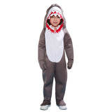 Eraspooky Child Animal Jumpsuit Grey Shark Costume Cosplay Halloween Costume for Kids Boys Carnival Party Outfit Fancy Dres