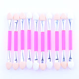 10pcs/set Eyeshadow Applicator Brush Sponge single head Tipped Oval Make Up Supplies Portable Makeup Tools Set