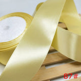 HL 5 meters 15/20/25/40/50mm  Solid Color Satin Ribbons Wedding Decorative Gift Box Wrapping Belt DIY Crafts