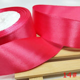 HL 5 meters 15/20/25/40/50mm  Solid Color Satin Ribbons Wedding Decorative Gift Box Wrapping Belt DIY Crafts