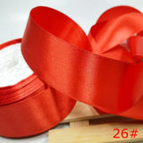 HL 5 meters 15/20/25/40/50mm  Solid Color Satin Ribbons Wedding Decorative Gift Box Wrapping Belt DIY Crafts