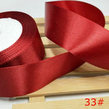 HL 5 meters 15/20/25/40/50mm  Solid Color Satin Ribbons Wedding Decorative Gift Box Wrapping Belt DIY Crafts