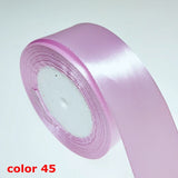 HL 5 meters 15/20/25/40/50mm  Solid Color Satin Ribbons Wedding Decorative Gift Box Wrapping Belt DIY Crafts