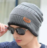 Hot Selling 2pcs Ski Cap and Scarf Cold Warm Leather Winter Hat for Women Men Knitted Hat Bonnet Warm Cap Skullies Beanies