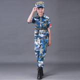 3PCs New Halloween Fancy Kids Army Soldier Cosplay Costumes Military Uniform Boys Camouflage Combat Training Jackets 100-180cm