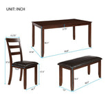 6pc Dining Set With 4 Ladder Chairs And Bench Espresso 4 Chairs And A Bench Beautifully Simple Dining Room Table Sets