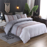 Simple Duvet Cover Set Floral Printing Bedding Set Cotton Bed Linens Quilt Covers Sets Queen King Size BedClothes(No Bed Sheet)