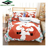 GOANG queen bedding set luxury home textiles 3d Digital printing cartoon fox bed sheet duvet cover pillow case 100% Microfiber