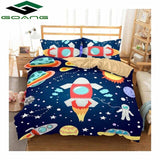 GOANG queen bedding set luxury home textiles 3d Digital printing cartoon fox bed sheet duvet cover pillow case 100% Microfiber