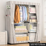Modern Minimalist Cloth Wardrobe DIY Assembly Steel Pipe Reinforced Storage Cabinet Folding Cloth Cabinet Bedroom Furniture