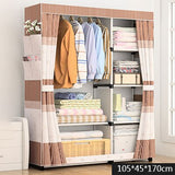 Modern Minimalist Cloth Wardrobe DIY Assembly Steel Pipe Reinforced Storage Cabinet Folding Cloth Cabinet Bedroom Furniture
