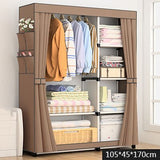 Modern Minimalist Cloth Wardrobe DIY Assembly Steel Pipe Reinforced Storage Cabinet Folding Cloth Cabinet Bedroom Furniture