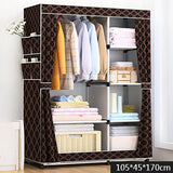 Modern Minimalist Cloth Wardrobe DIY Assembly Steel Pipe Reinforced Storage Cabinet Folding Cloth Cabinet Bedroom Furniture