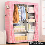 Modern Minimalist Cloth Wardrobe DIY Assembly Steel Pipe Reinforced Storage Cabinet Folding Cloth Cabinet Bedroom Furniture