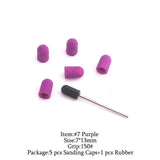 5Pcs/Set Sanding Caps Plactis Nail Art Sanding Bands Electric Manicure Pedicure File Drill Machine Accessories Nail Tools