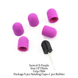 5Pcs/Set Sanding Caps Plactis Nail Art Sanding Bands Electric Manicure Pedicure File Drill Machine Accessories Nail Tools