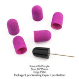 5Pcs/Set Sanding Caps Plactis Nail Art Sanding Bands Electric Manicure Pedicure File Drill Machine Accessories Nail Tools