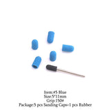 5Pcs/Set Sanding Caps Plactis Nail Art Sanding Bands Electric Manicure Pedicure File Drill Machine Accessories Nail Tools