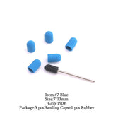 5Pcs/Set Sanding Caps Plactis Nail Art Sanding Bands Electric Manicure Pedicure File Drill Machine Accessories Nail Tools