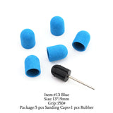 5Pcs/Set Sanding Caps Plactis Nail Art Sanding Bands Electric Manicure Pedicure File Drill Machine Accessories Nail Tools