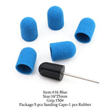 5Pcs/Set Sanding Caps Plactis Nail Art Sanding Bands Electric Manicure Pedicure File Drill Machine Accessories Nail Tools