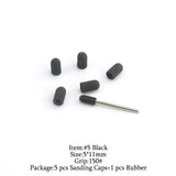 5Pcs/Set Sanding Caps Plactis Nail Art Sanding Bands Electric Manicure Pedicure File Drill Machine Accessories Nail Tools