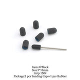 5Pcs/Set Sanding Caps Plactis Nail Art Sanding Bands Electric Manicure Pedicure File Drill Machine Accessories Nail Tools