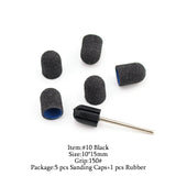 5Pcs/Set Sanding Caps Plactis Nail Art Sanding Bands Electric Manicure Pedicure File Drill Machine Accessories Nail Tools